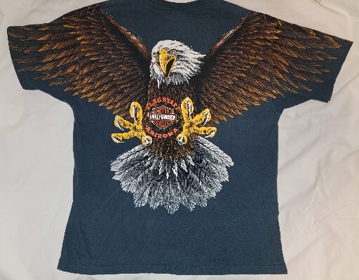 90s USA製　ハーレーダビッドソン　god eagle　炎　シングルステッチ 90s USA製 ハーレーダビッドソン god eagle 炎 シングルステッチ