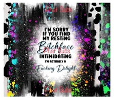 20oz Sublimation Tumbler Wrap Resting Face Ready To Press Heat Transfer