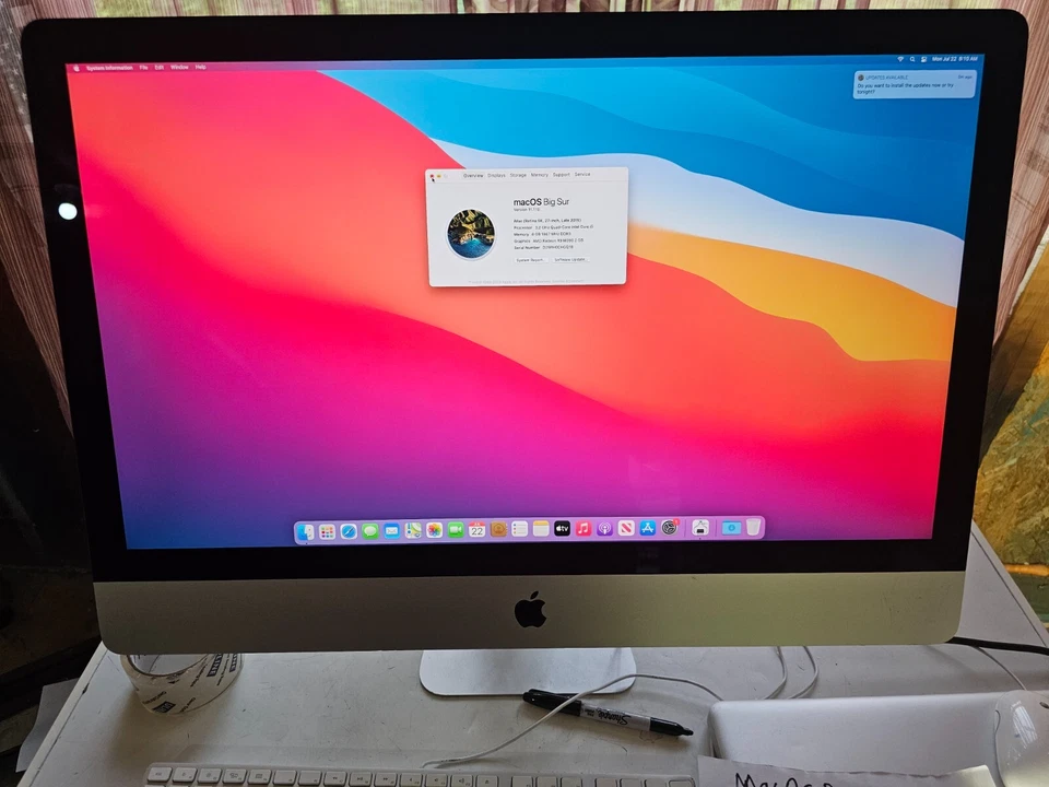 IMAC 27" RETINA 5K LATE 2015 CORE i5 @ 3.2GHz 8GB RAM 1TB SSD MacOs Big Sur - Image 3 of 3