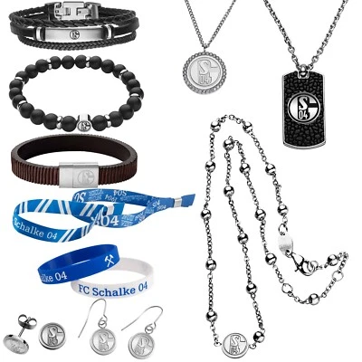 FC Schalke 04 Armband Kette Halskette Ring Fingerring Ohrring Ohrstecker S04