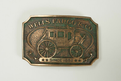 Wells Fargo Since 1852 Solid Brass Belt Buckle 1973 (B3D