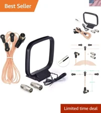 Easy-Install 75 Ohm FM Dipole Antenna & AM Loop for Bluetooth Stereo System