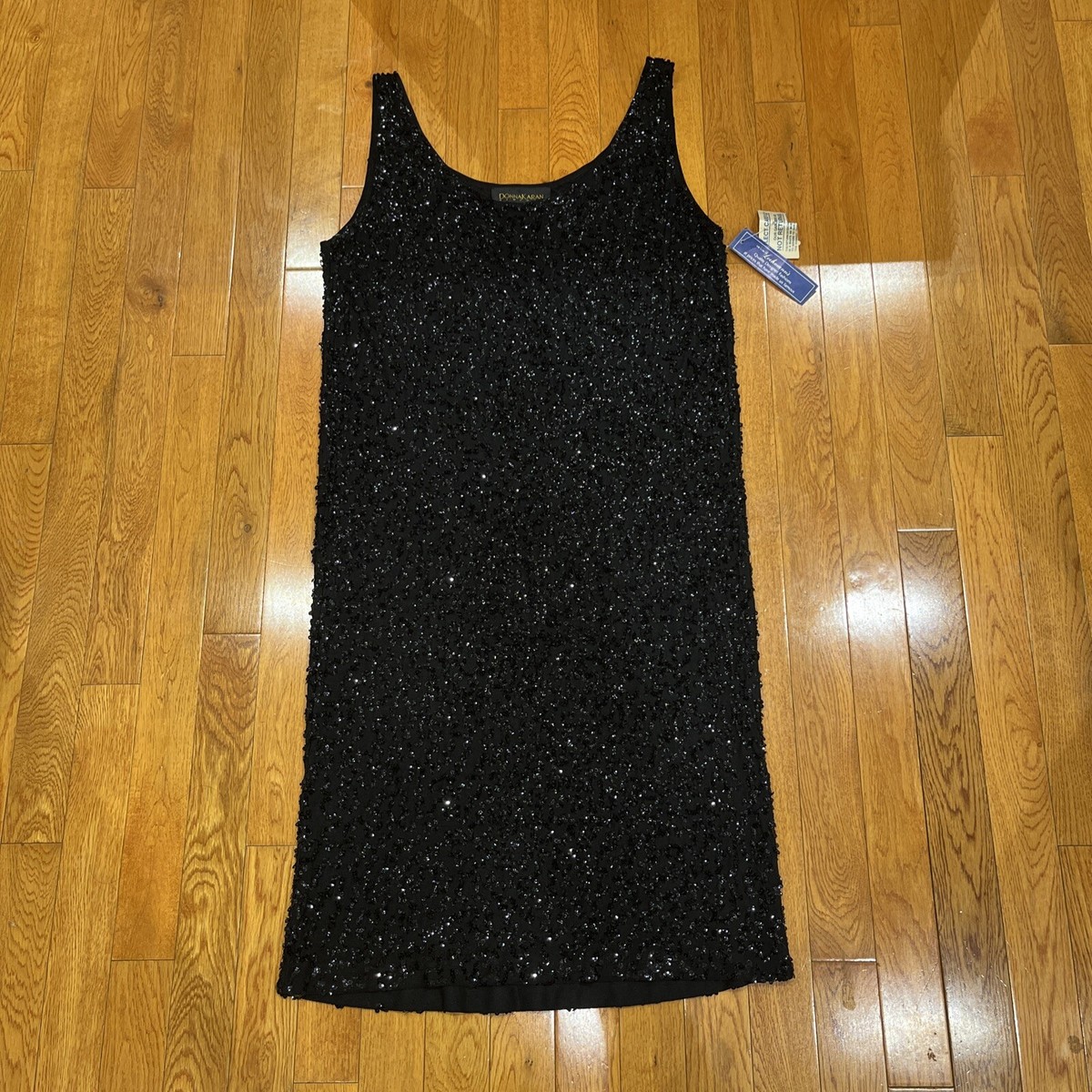 【Donna Karan New York】Sequined Sleeveless Gown Donna Karan New York Sequin Floral Sleeveless Gown In Dark