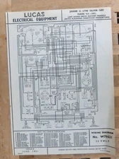 Original LUCAS Jaguar 3½ Litre Mk V11 LHD Wiring Diagram 1951 W79621