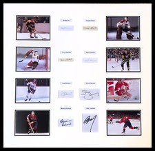 Bobby Orr Plus 7 Additional Hockey Autographs Museum Framed Ready to Display