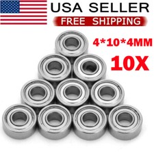 10PACK 4x10x4mm High Speed Ball Bearing Stainless MR104 Fishing Reel Bearing USA