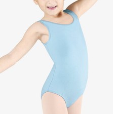 NWT Bloch Dance Girls Dynamic Microlux Tank Leotard, Blue Size 6x/7