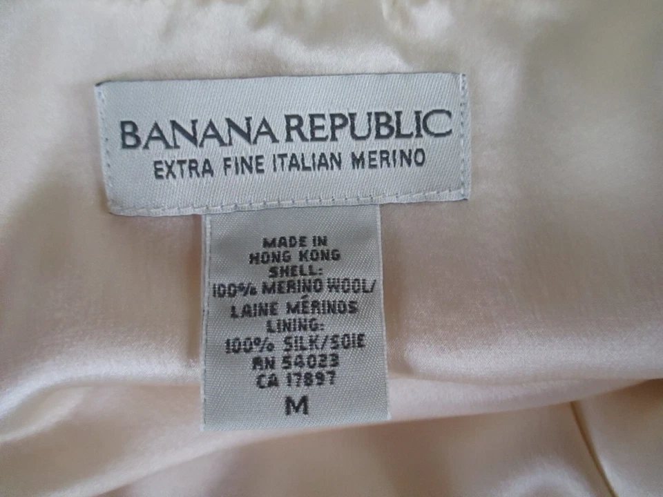 Suéter Banana Republic Mujer Merino Marfil Bordado Cuentas Forrado Seda Vacaciones Foto 3 de 4