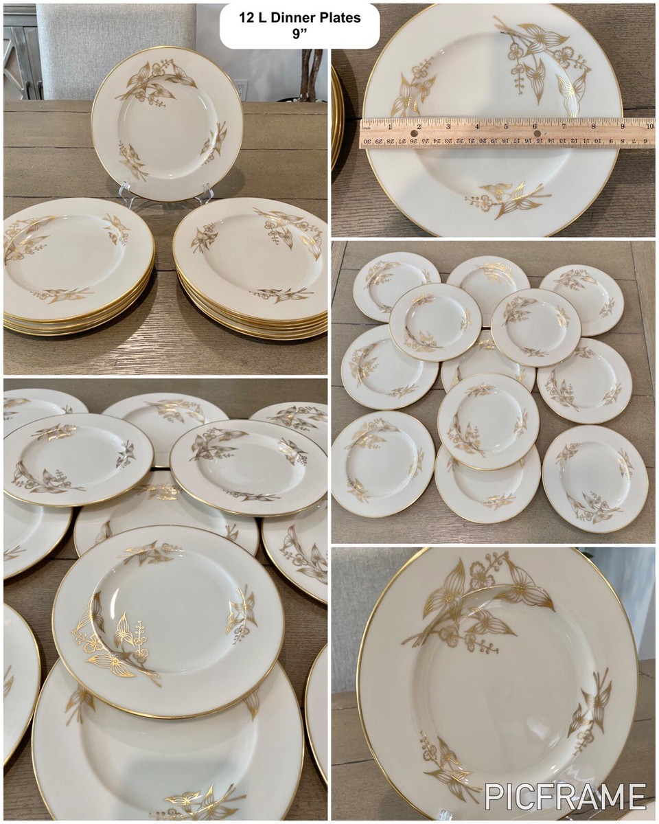 53 Piece LENOX Vintage Arrowhead Gold Dinnerware Set Plates Bowls