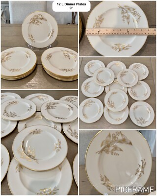 53 Piece LENOX Vintage Arrowhead Gold Dinnerware Set Plates Bowls