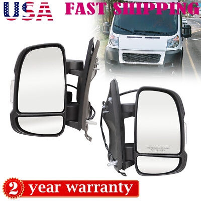 Pair Right+Left Side Power Extended Door Mirror For 2010-2024 RAM Promaster