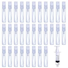 30 Pcs 5ml Refillable Small Spray Bottles Clear Glass Perfume Sample Containers