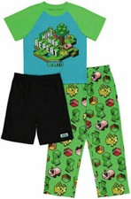 Minecraft 3 PC Short Sleeve Pajama Set Boy Size 6 8 10