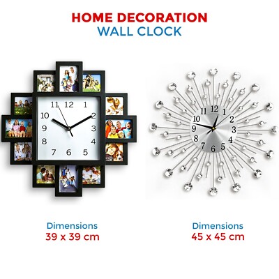 Wanduhr 39cm /45cm für Wohnzimmer modern, groß ideal für Schlafzimmer Küche