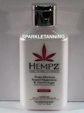 Hempz Triple Moisture Red Peppermint Vanilla Herbal Hemp Moisturizer 2.25 oz