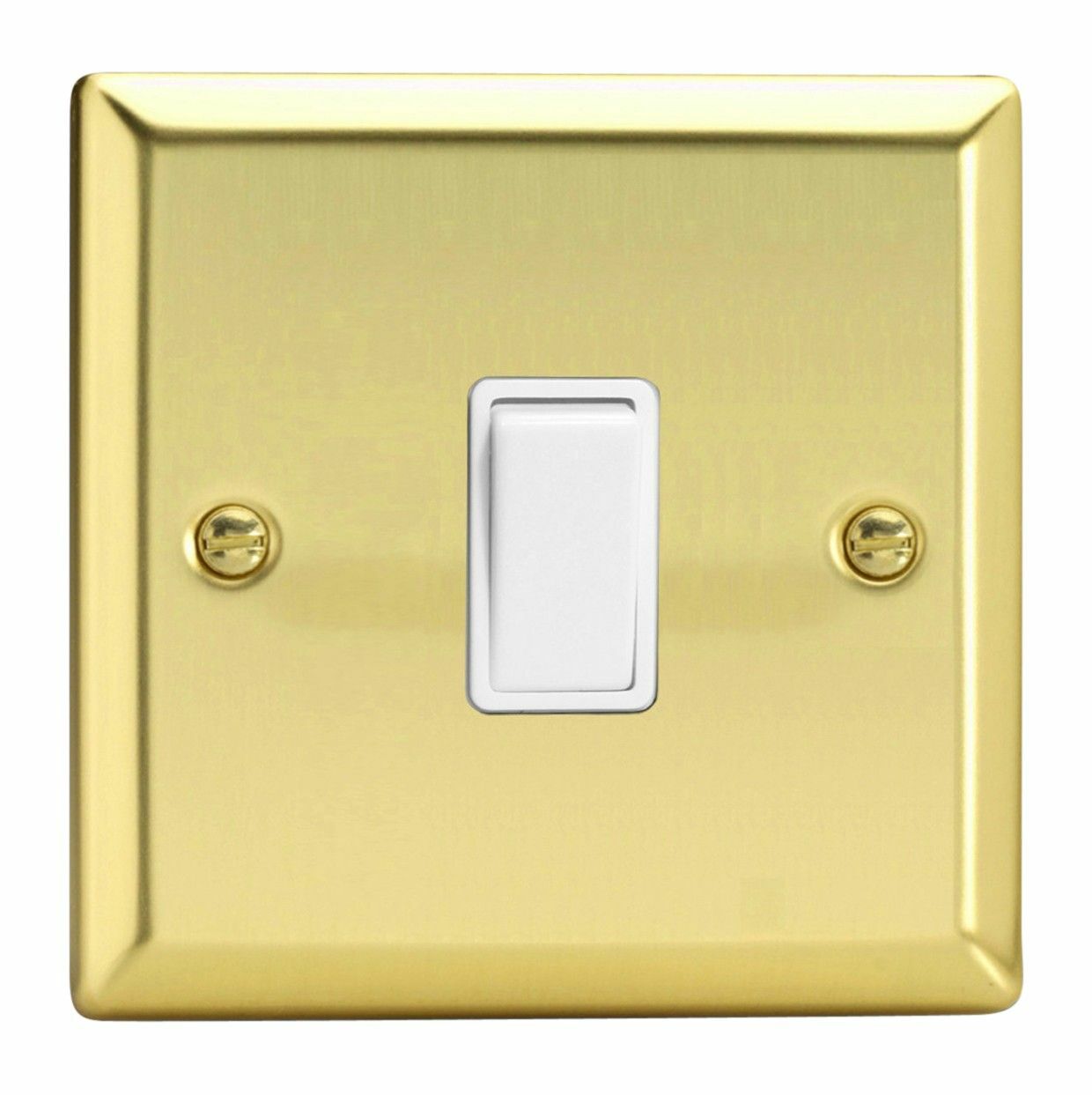Varilight XV7W Victorian Polished Brass 1 Gang Intermediate Rocker Light Switch