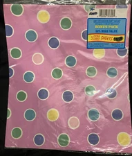 Pastel Polka Dot Gift Wrap 3 Sheets 13.06 Sq. Ft. Sealed