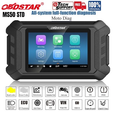 OBDSTAR MS50 STD Motorcycle Diagnostic OBD2 Scan Code Reader Coding Action test