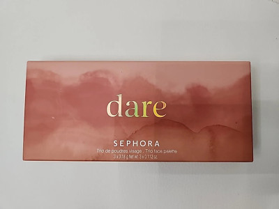 Sephora Trio Face Palette ~ Blush & Highlighter ~ DARE (Coral, Peach & Gold) NIB