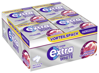EXTRA PROFESSIONAL Multipack White Himbeere Granatapfel 20x(3x10) Dragees
