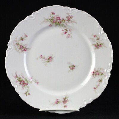 Haviland Limoges Schleiger 223A Pink Rose Sprays Dinner Plate, Antique 9 5/8''