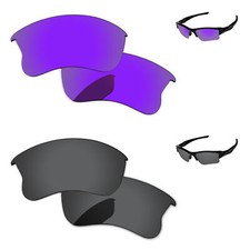 Lenslog Black  Purple Polarized Replacement Lenses For-Oakley Flak jacket XLJ
