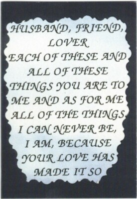 Love Note Greeting Card 2030C Husband Friend Lover Inspirational Saying
