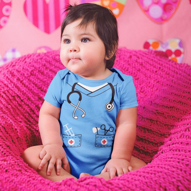 Infant Doctor, Physician, Nurse Costume Halloween Cute Baby Bodysuit