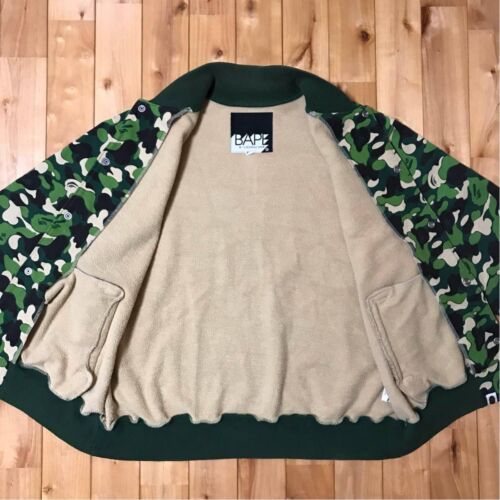 BAPE ABC camo green varsity jacket bomber A Bathing Ape Size L used 2503SM - Picture 2 of 10