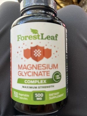 Forest Leaf Magnesium Glycinate Complex 150 Vegetable Capsules 500 Mg Exp 11 27