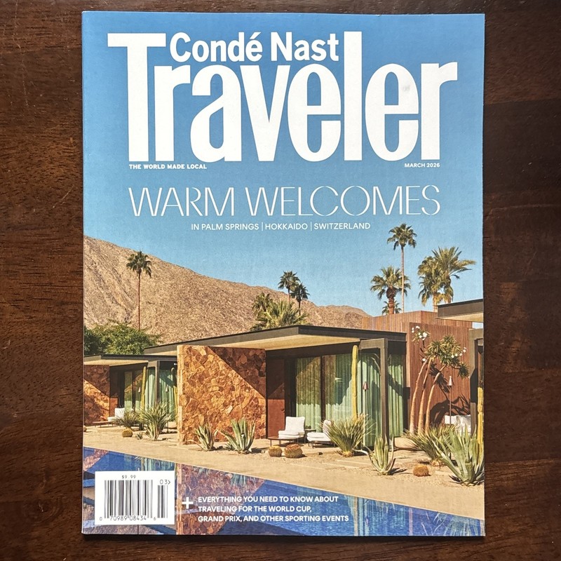 Conde Nast Traveler Magazine Palm Springs Switzerland Hokkaido Venice Aspen 2026