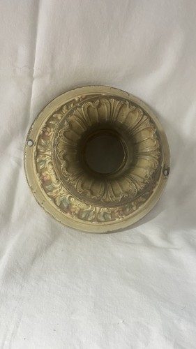 Antique Art Deco Ornate Flush Mount Ceiling Light Fixture Hand Painted - Picture 2 of 6