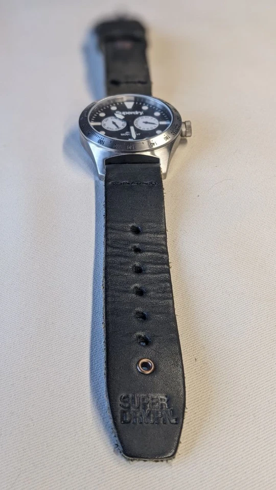 Reloj profesional uperdry (SYG168B) — Reloj analógico con correa de cuero para hombre Foto 2 de 4