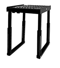 Locker Organizer Shelf - Adjustable Width  Height - Stackable - Black - 1 Pack