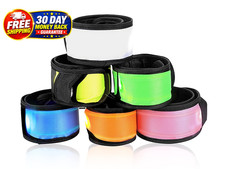 6 Pack LED Light Up Band Slap Bracelets, Night 13.6 1.57, 6 pcs