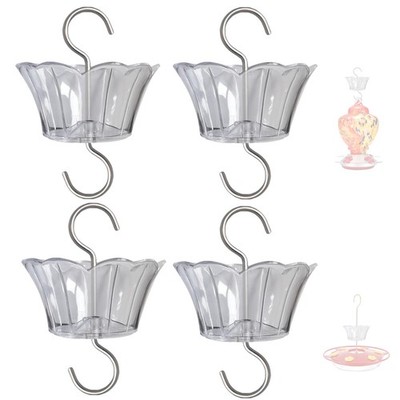 Ant Moat for Hummingbird Feeder - 3 OZ x 4 Pack Clear Insect Guard with Large...