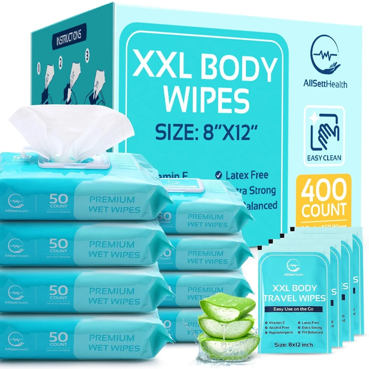 All Sett Health Premium Wet Wipes 400 Count