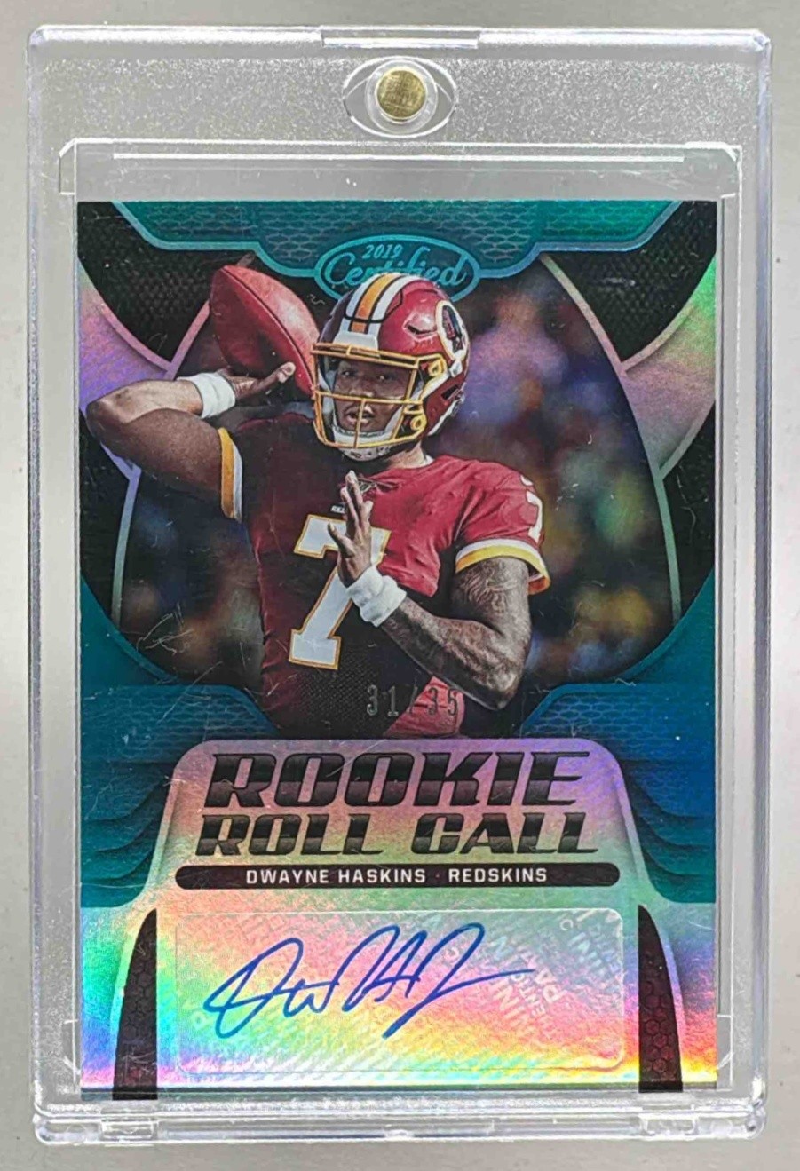 Dwayne Haskins Panini Certified Rookie Roll Call Signatures #RRDH Mirror Teal
