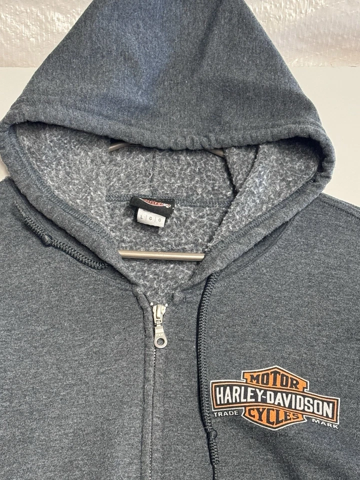 Толстовка с капюшоном мужская Harley-Davidson большая на молнии толстовка мотоцикл Frontier Lincoln - Изображение 4 из 4