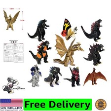 Set of 10 Godzilla Toys, Movable Joint Action Figures, King of The Monsters v...