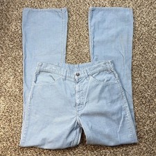 Vintage Levi's 646 31x34 Jeans Light Blue Corduroy Bell Bottoms 70s 80s