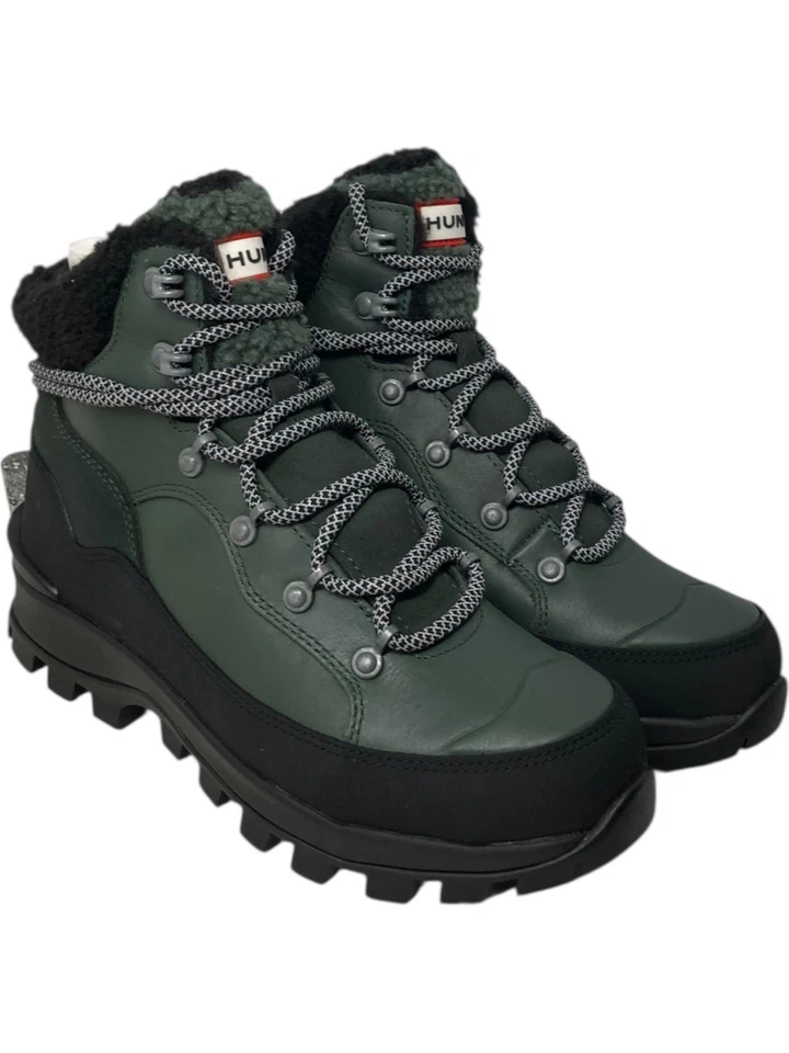 Hunter Combat Boots Women's Size 6 Explorer Leather Military Green Lace-up - Image 3 of 4