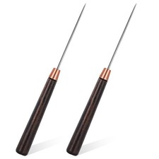 Wooden Handle Scratch Awl Tool Leather Punch Sewing Bookbinding Craft 2 PCS