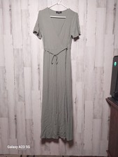 Lulu's Much Obliged Washed Olive Green Wrap Dress Size Large