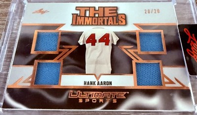 Hank Aaron HOF Quad Game-Used Relic /20 | The Immortals | Last Serial 20/20 