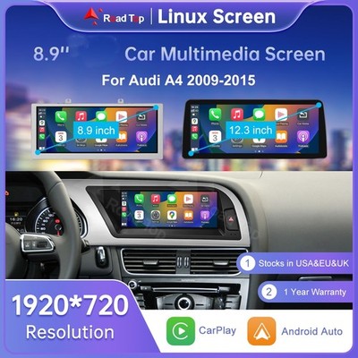 8.9'' Wireless Carplay Autoradio For Audi A4 2009-2015 MMI2G Radio Stereo Concert