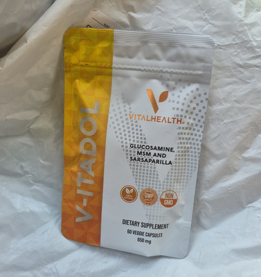 VitalHealth V-Itadol Glucosamine + MSM + Sarsaparilla 650mg 60 Caps Non-GMO