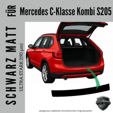 Ladekantenschutz Lackschutzfolie für  Mercedes C-Klasse Kombi S205 schwarz matt