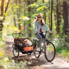 Elite 2-Seat Kid Bicycle Trailer Steel w/ Water Resistant Windows