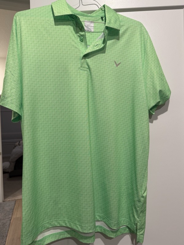 Callaway Opti-Dri Men's Golf Polo L Green Short Sleeve Geometric